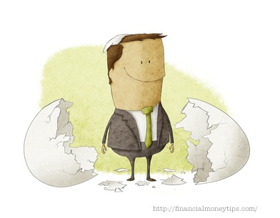 businessman born from an egg